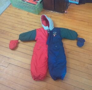 Colorful Kids' Snowsuit with Mittens